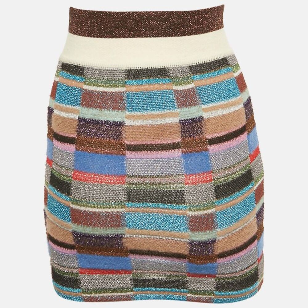 Missoni Multicolor Lurex Knit Mini Skirt S - Picture 2 of 5